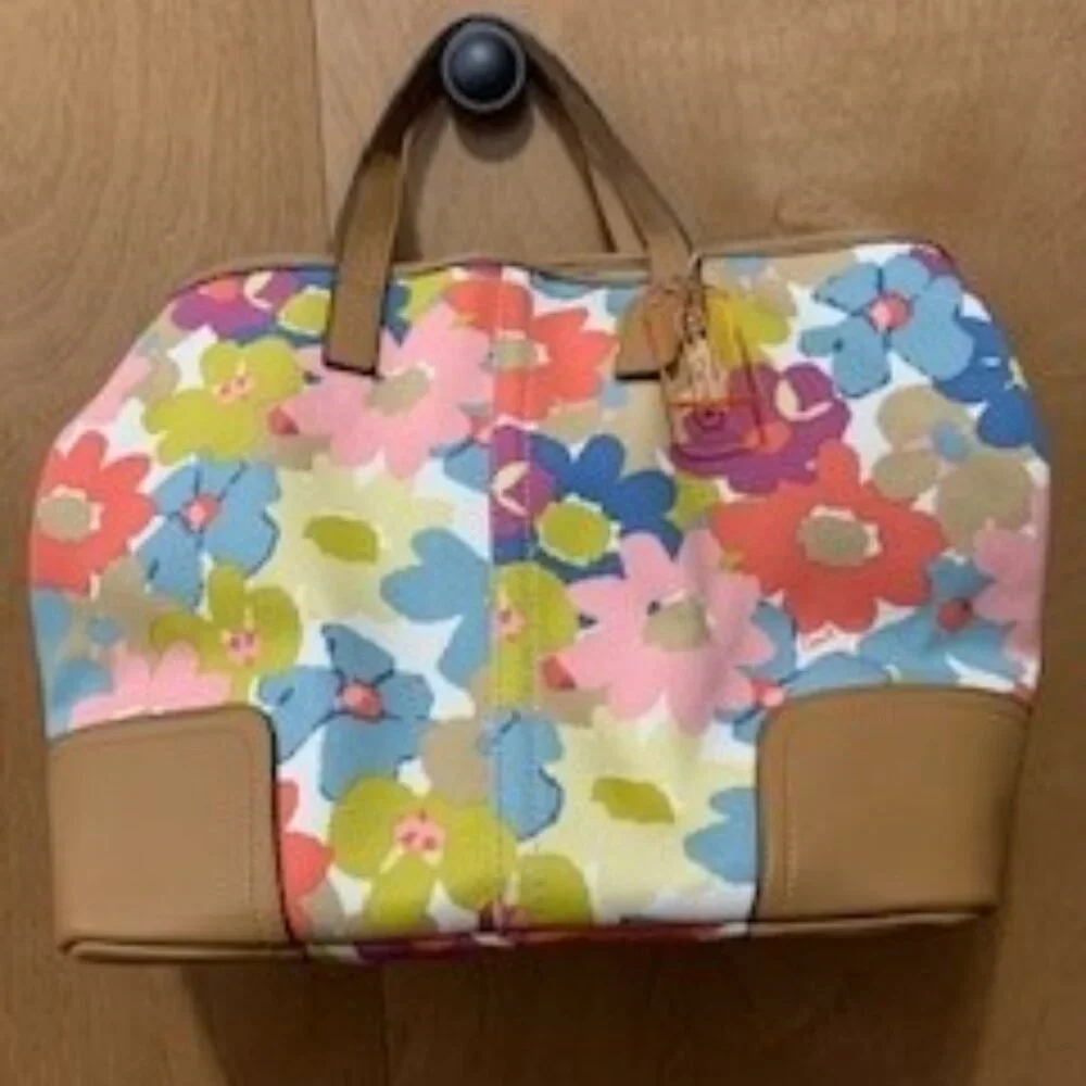 Coach Floral Canvas Tote VVGUC - Picture 1 of 6